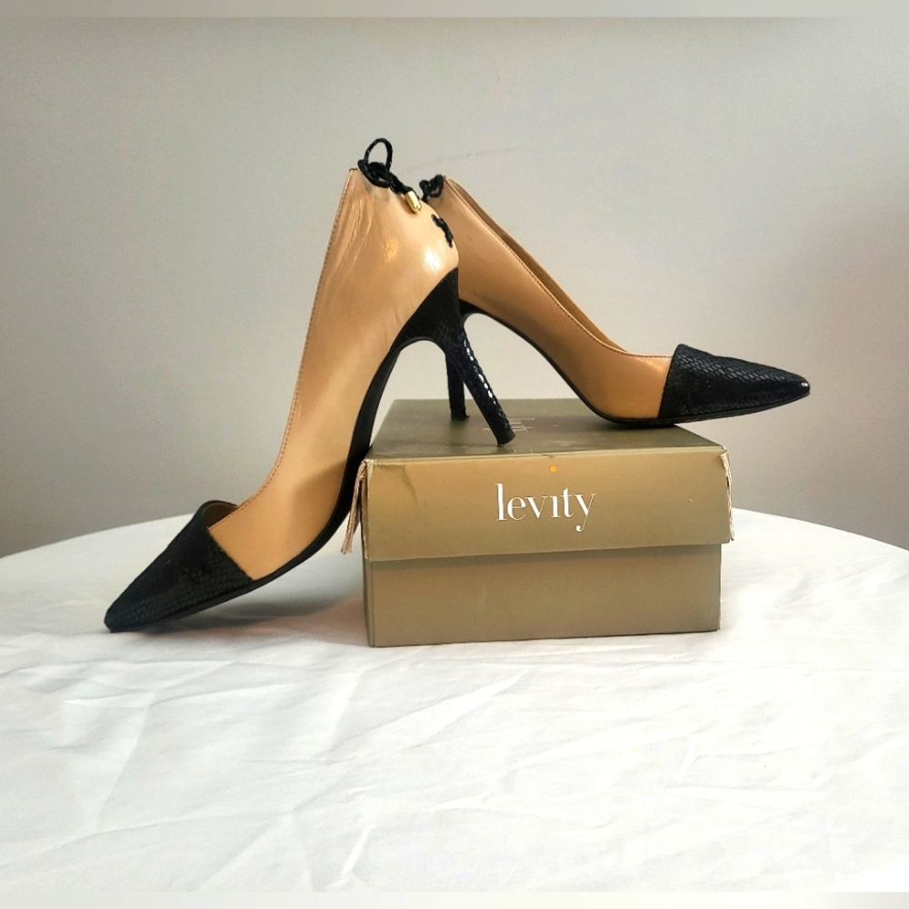 Cute Tan and Black Pumps
